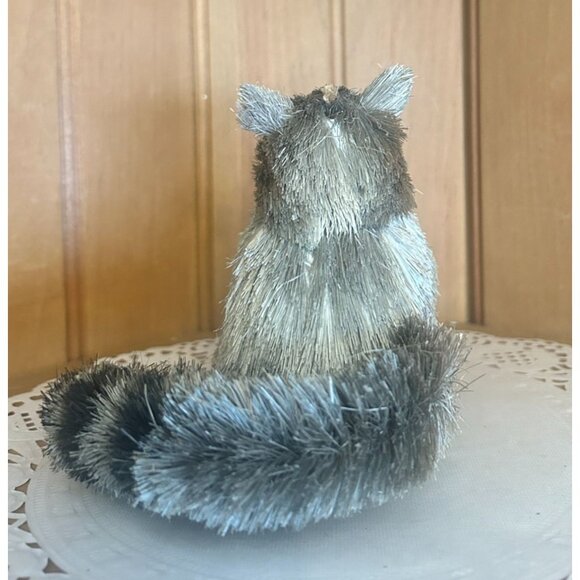 Rustic Woodland Animals Set of 3 Pinecone Turkey Straw Deer Raccoon Natural Hand - Picture 7 of 9